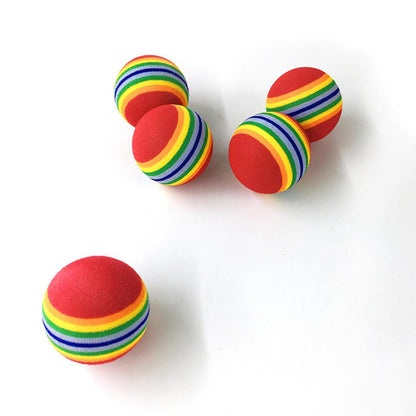 1Pcs Colorful Pet Rainbow Foam Fetch Balls Training Interactive Dog Funny Toy