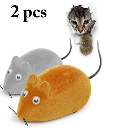 RC Toy Wireless Winding Mechanism Mouse Cat Toy For Cat Dog Pet Trick Playing Toy Plush Rat Mechanical Motion Rats Dropshipping