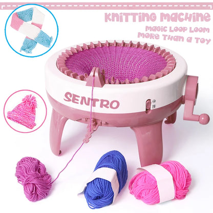 SENTRO 40/48Needle Knitting Machine-Fabric Creation-Dual Knit Loom Kit Stylish Hat,Scarves& Sock-Ideal DIY Gift for Craft Lovers