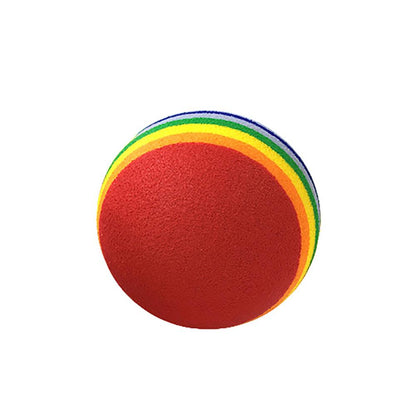 1Pcs Colorful Pet Rainbow Foam Fetch Balls Training Interactive Dog Funny Toy