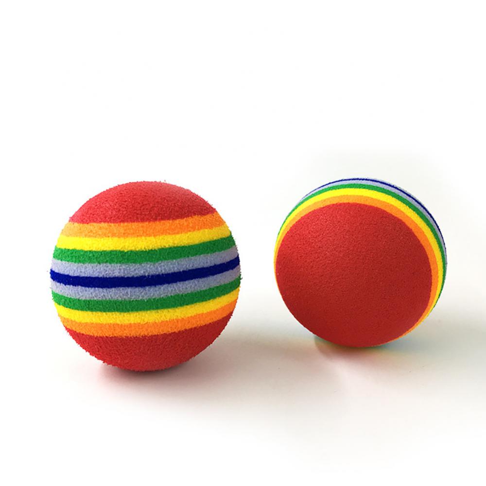 1Pcs Colorful Pet Rainbow Foam Fetch Balls Training Interactive Dog Funny Toy