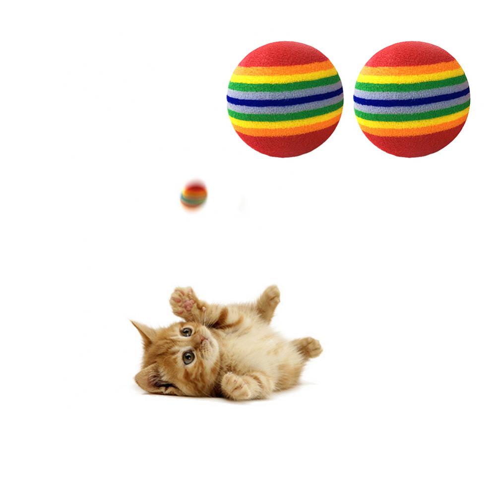 1Pcs Colorful Pet Rainbow Foam Fetch Balls Training Interactive Dog Funny Toy