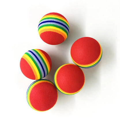 1Pcs Colorful Pet Rainbow Foam Fetch Balls Training Interactive Dog Funny Toy