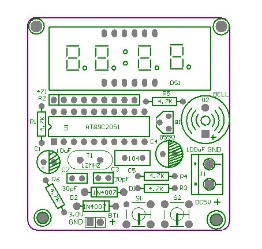 AT89C2051 Digital 4 Bits Electronic Clock Electronic Production Suite DIY Kit