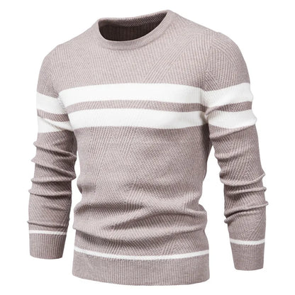 New Autumn Pullover Men's Sweater O-neck Patchwork Long Sleeve Warm Slim Sweaters Men Casual Fashion Sweater Men Clothing