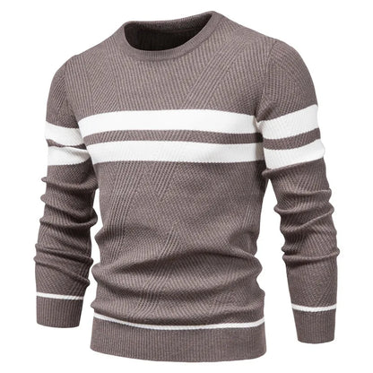 New Autumn Pullover Men's Sweater O-neck Patchwork Long Sleeve Warm Slim Sweaters Men Casual Fashion Sweater Men Clothing