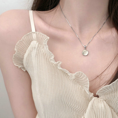 Korean Fashion Elegant Shiny Zircon Star Pendant Necklace Sweet Cute Girls Bow Knot Round Crystal Clavicle Chain Women Jewelry