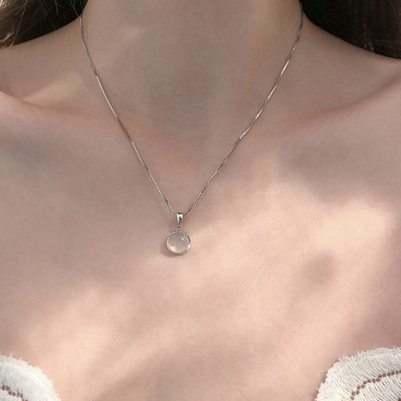 Korean Fashion Elegant Shiny Zircon Star Pendant Necklace Sweet Cute Girls Bow Knot Round Crystal Clavicle Chain Women Jewelry