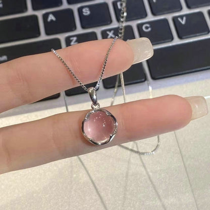 Korean Fashion Elegant Shiny Zircon Star Pendant Necklace Sweet Cute Girls Bow Knot Round Crystal Clavicle Chain Women Jewelry