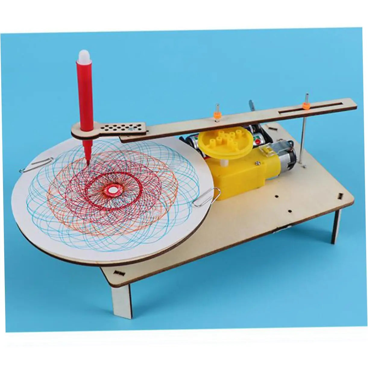 DIY Children's Creative Assembly Wooden Electric Drawing Kit Model Automatic Drawing Robot Science Physics Experiment Toy Gift