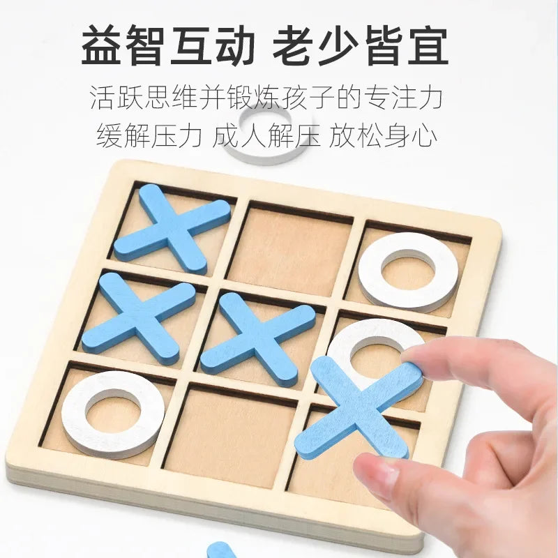 Children's Logical Thinking Mental Board Game Parent-child Early Education XO Chess Puzzle Toddler Toys Wooden