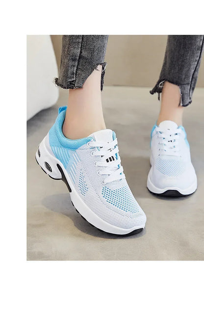 New Running Shoes Ladies Breathable Sneakers Summer Light Mesh Air Cushion Women's Sports Shoes Outdoor Lace Up Training Shoes