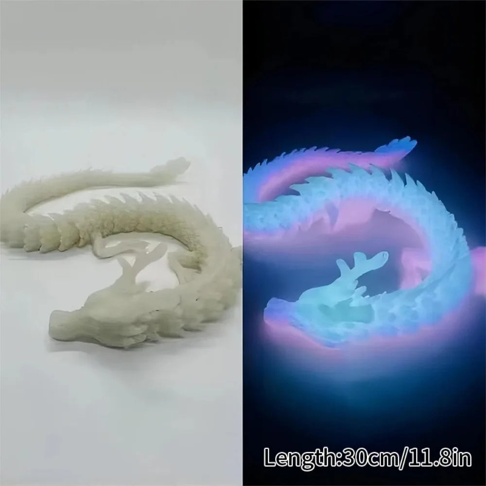 Luminous Toy 3D Printed Dragon Glow in the Dark Flying Dragon Rotatable Articulated Wing Dragons Home Office Ornaments Kids Gift