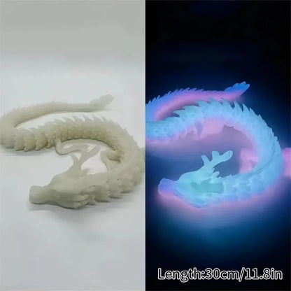 Luminous Toy 3D Printed Dragon Glow in the Dark Flying Dragon Rotatable Articulated Wing Dragons Home Office Ornaments Kids Gift