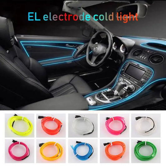 New Car Environment El Wire LED USB Flexible Neon Interior Lights Assembly RGB Light For Automotive Decoration Lighting Accessor