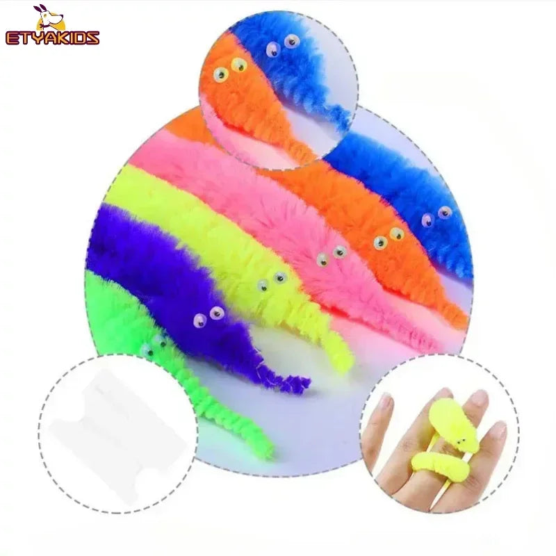 New Funny Worm Magic Props Toys for Children Kids Beginners Wiggly Invisible String Worm Party Games Trick Toys Worm on A String