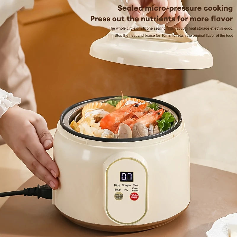 1.8L Electric Rice Cooker Portable MultiCooker Household Rice Pot Non-Stick Smart Low Sugar Cooking Machine for Kitchen and Home