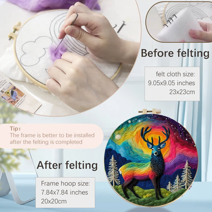 Painting Needle Felting Kits Beginners Creative DIY Wool Needle Felting Starter Kit Craft Painting Scenery Home Decoration