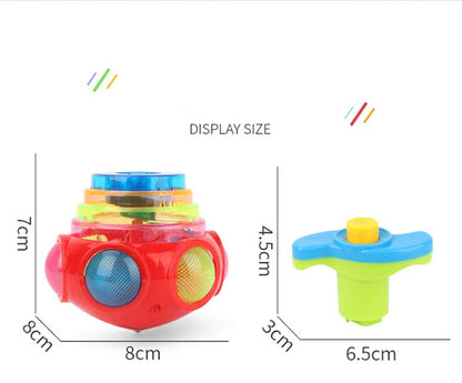 1 PCs Random Color Luminous Music Rotating Gyroscope Outdoor Toys Colorful Lights Luminous Toys Notes