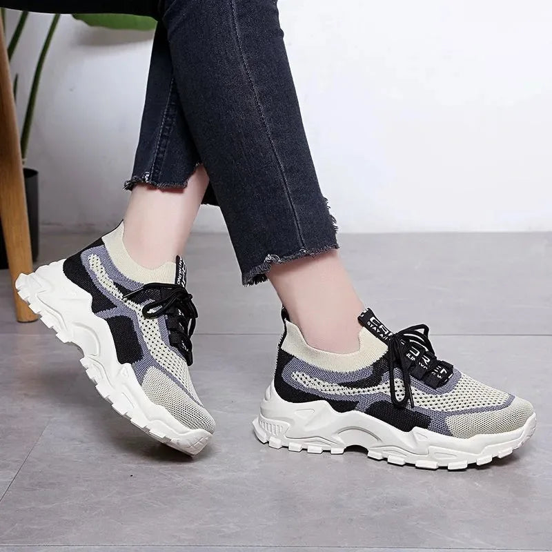 Shoes for women 2024 new casual fashion running shoes flying woven breathable women's shoes soft sole trend sneakers women