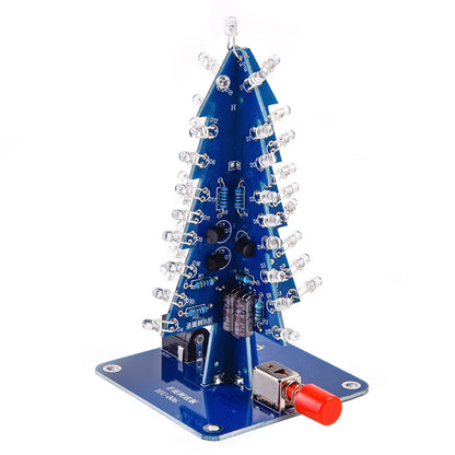 Xmas Tree DIY Kits RGB LED Flashing Tree DIY Kits Electronics Soldering Colorful 3D for Soldering Practice Learning