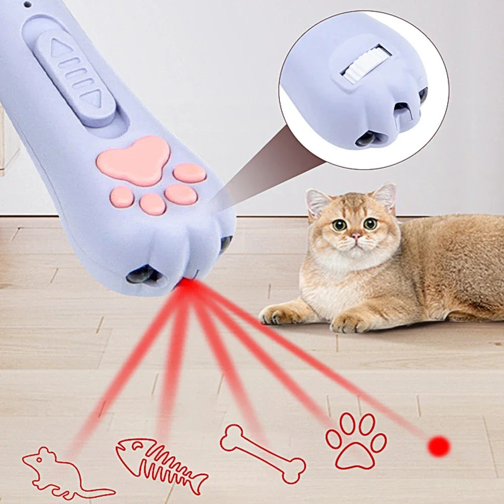 3-in-1 Interactive Usb Rechargeable Laser Cat Toy Infrared Light Laser Pattern Projection Cat Mint Toy Pet Supplies Scratching