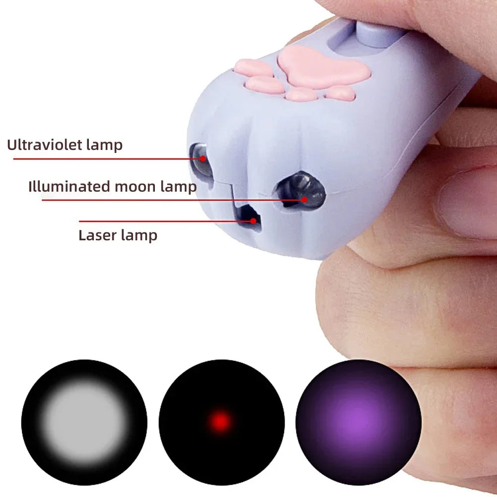 3-in-1 Interactive Usb Rechargeable Laser Cat Toy Infrared Light Laser Pattern Projection Cat Mint Toy Pet Supplies Scratching