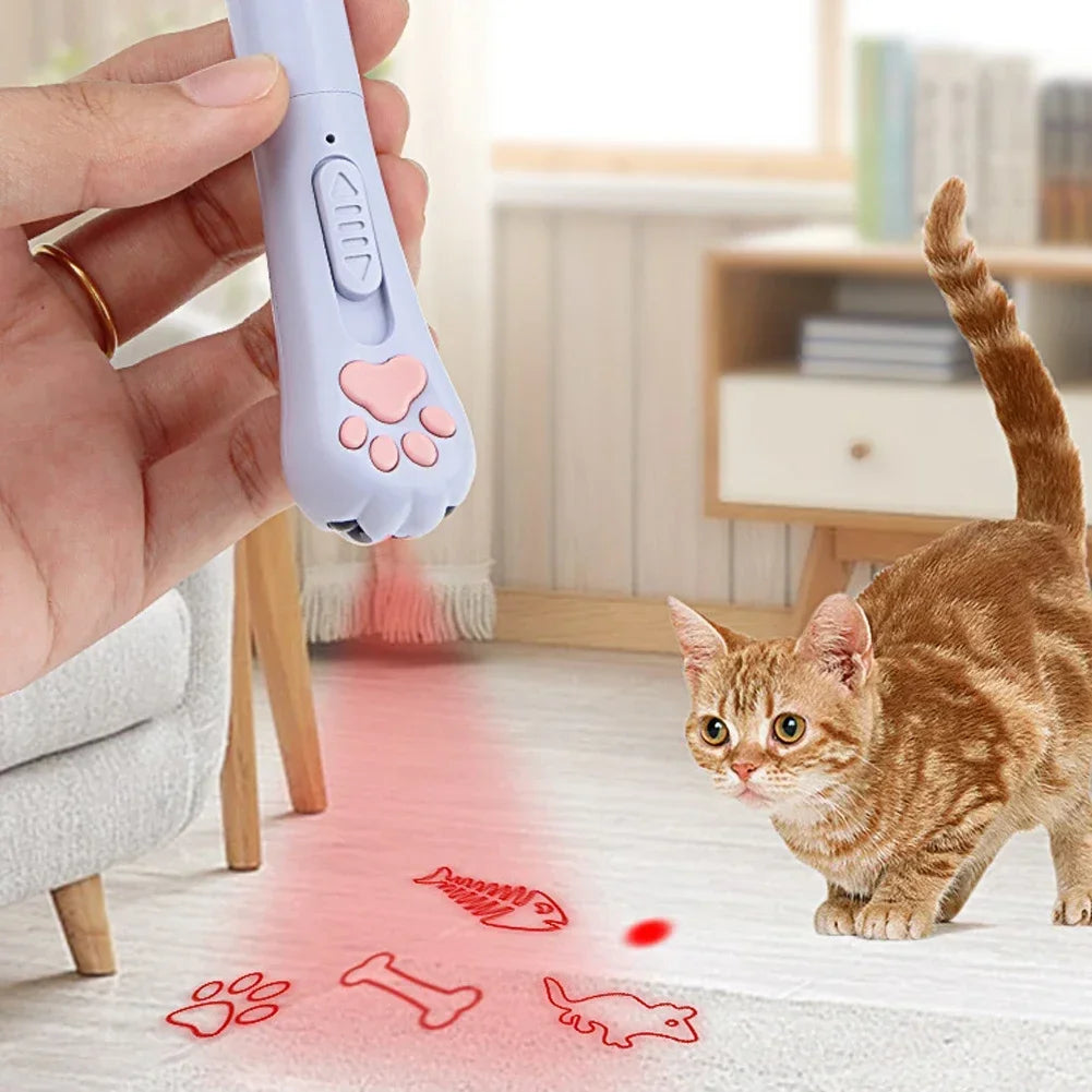 3-in-1 Interactive Usb Rechargeable Laser Cat Toy Infrared Light Laser Pattern Projection Cat Mint Toy Pet Supplies Scratching