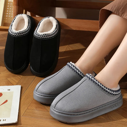 New Fashion Fluffy Platform Slippers for Women 2024 Winter Plush Warm Cotton Shoes Woman Comfort Non Slip Unisex Home Slippers