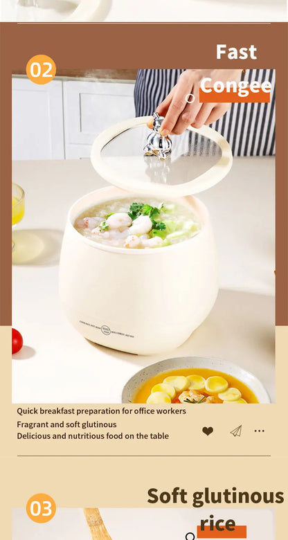 Electric Rice Cooker 220V Multi-function Non-Stick Cooker LED Smart Mini Rice Cooker Steamed Pot for Home EU UK Plug