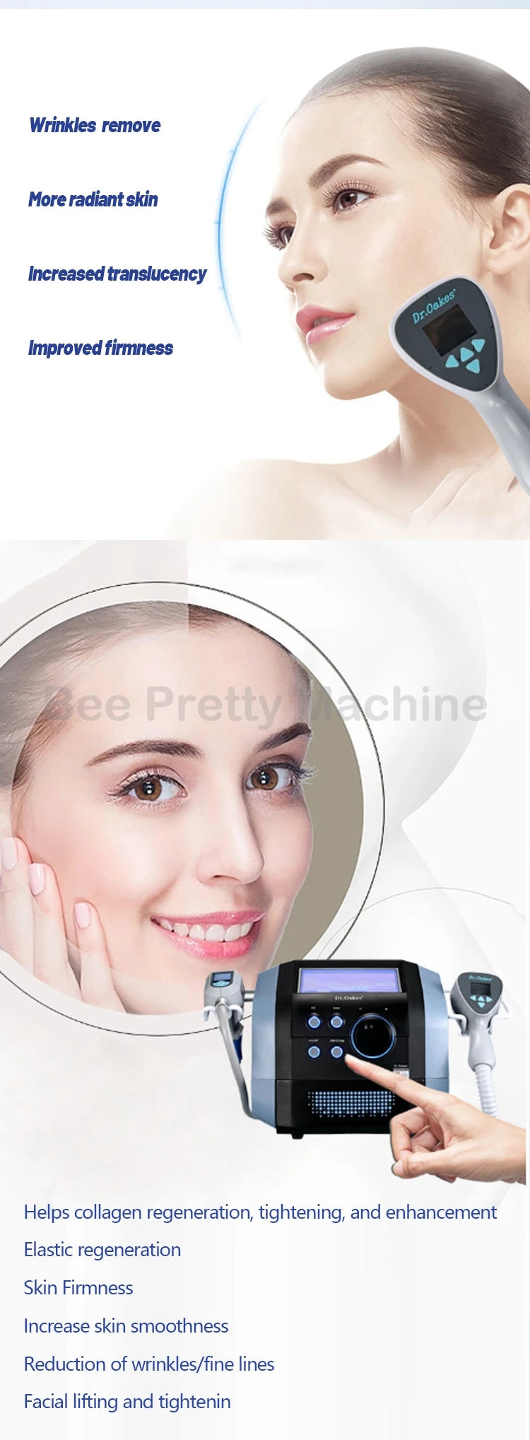 Newest 2024 Facial Anti Aging Skin Firming Lifting Smoothness Beauty Machine Salon Use Wrinkles Remove Fast Acting Treatment