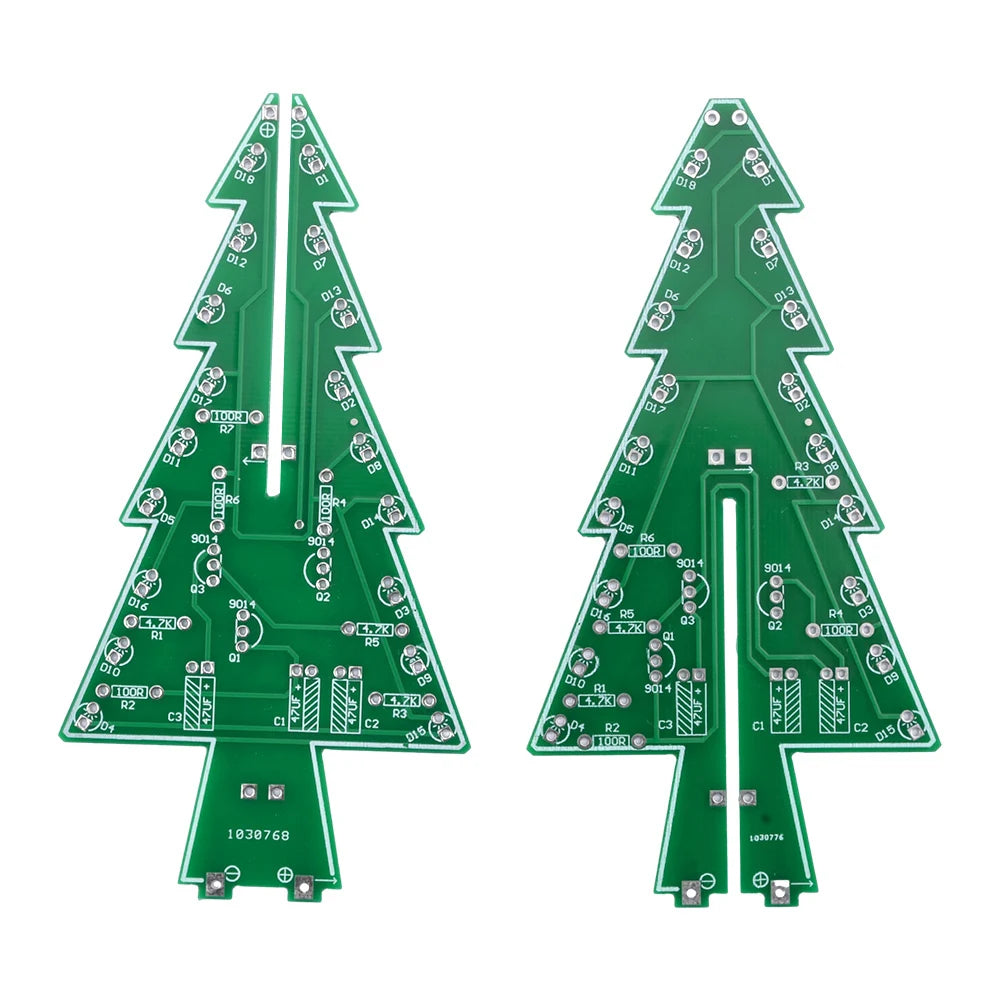 Xmas Tree DIY Kits RGB LED Flashing Tree DIY Kits Electronics Soldering Colorful 3D for Soldering Practice Learning