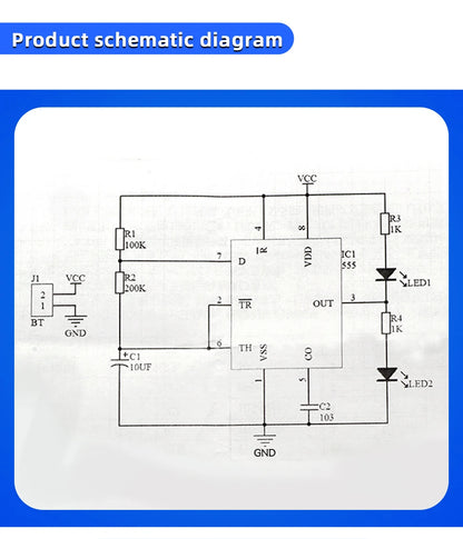 NE555 Two-Color Flash Parts Flashing Light Kit Fun Electronic Training Welding Diy Maker Production