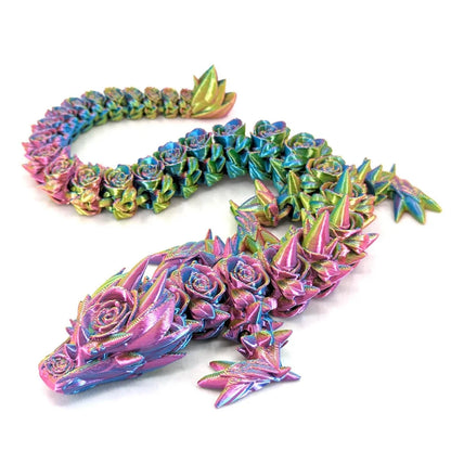 3D Printed Rose Dragon Crystal Dragon Full Body Joints That Can Move Home Furnishings and Decorations Collecting Creative Toys