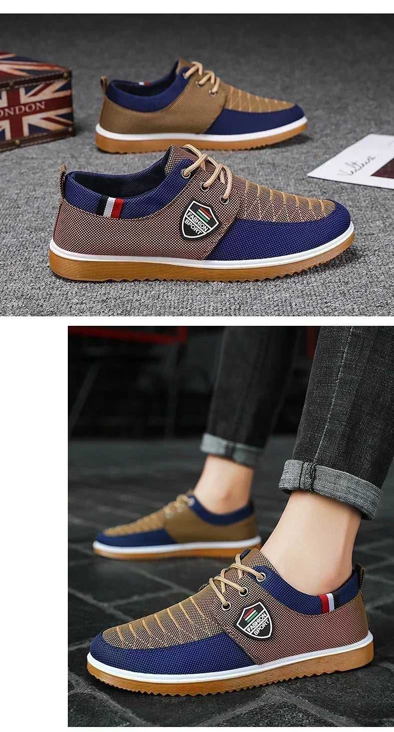 Men's casual shoes Vulcanized Work loafers Mesh Lightweight Man sports shoes Canvas Shoes for Men zapatos para hombres/2024