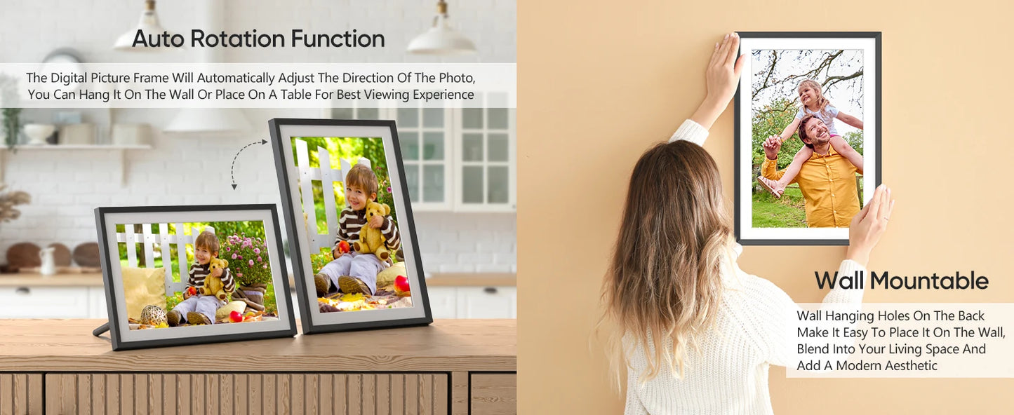 ARZOPA Digital Picture Frame 15.6" Large Wifi Digital Electronic Photo Frame with 32GB Storage, 1920x1080 FHD Touch Screen