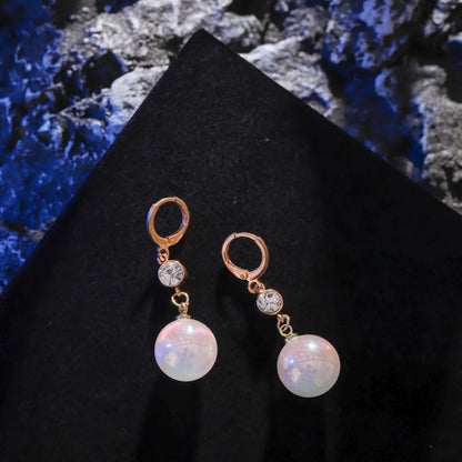 2022 New Trend Simulation Pearl Long Earrings Women's Flower Rhinestone Wedding Pendant Earrings Fashion Korean Jewelry Earrings