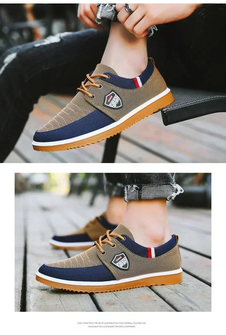 Men's casual shoes Vulcanized Work loafers Mesh Lightweight Man sports shoes Canvas Shoes for Men zapatos para hombres/2024