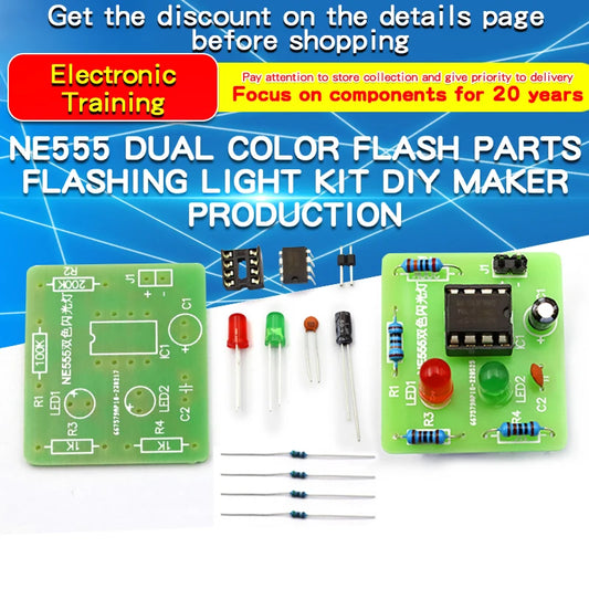 NE555 Two-Color Flash Parts Flashing Light Kit Fun Electronic Training Welding Diy Maker Production