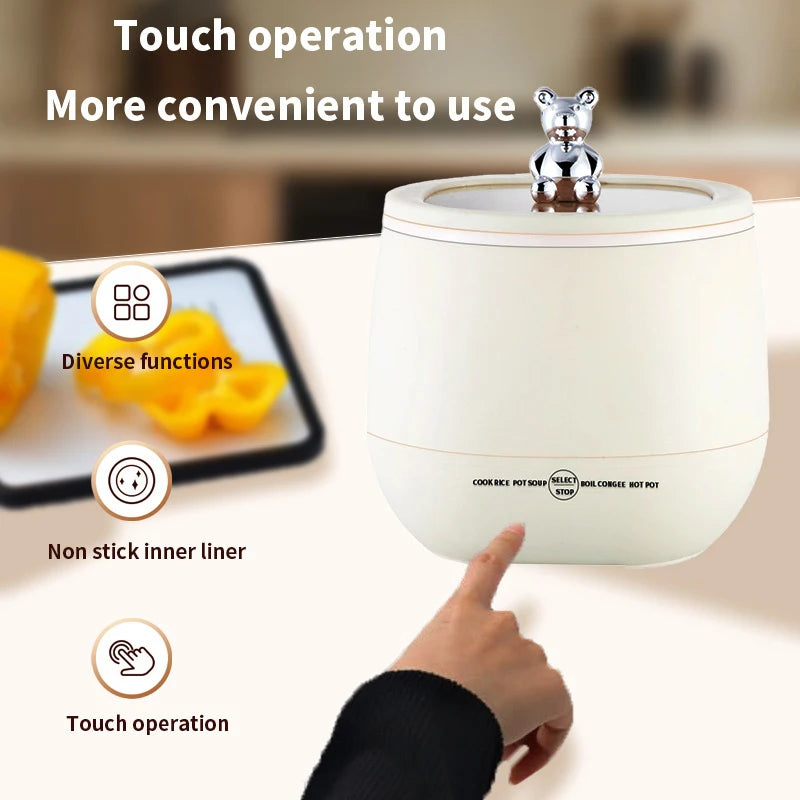 Electric Rice Cooker 220V Multi-function Non-Stick Cooker LED Smart Mini Rice Cooker Steamed Pot for Home EU UK Plug