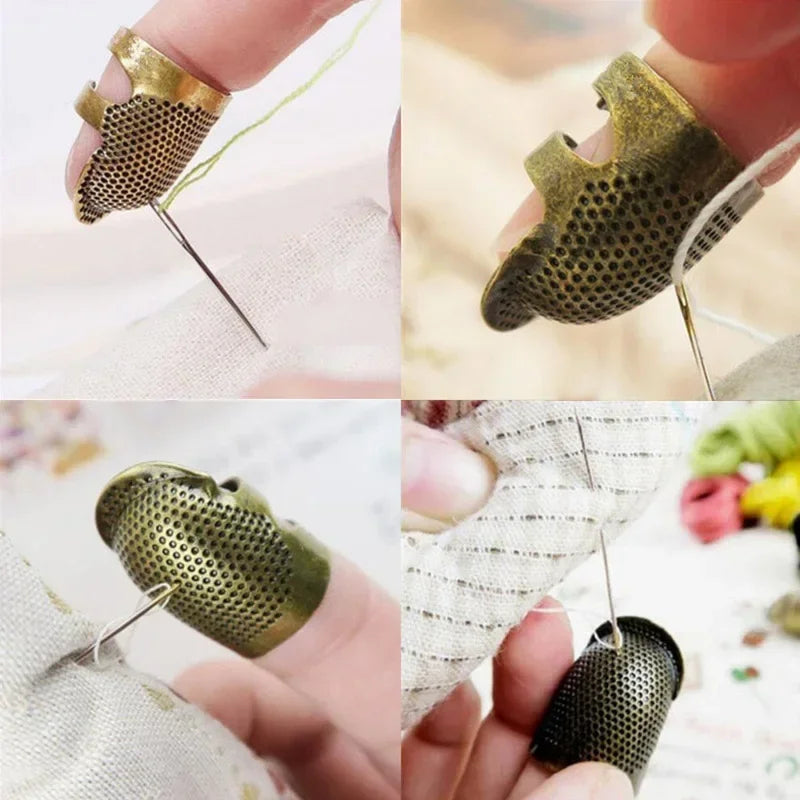 Retro Finger Protector Antique Thimble Ring Handworking Needle Thimble Needles Craft DIY Household Sewing Tools Accessories