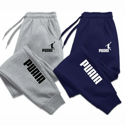 PUAIA Print Men's Pants Autumn/Winter New Sport Jogging Trousers Fitness Loose Fit Clothing Solid Color Outfit Streetwear Pants