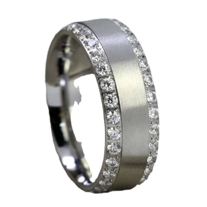 Sweet romantic couple men stainless steel ladies wedding ring set valentine's day jewelry