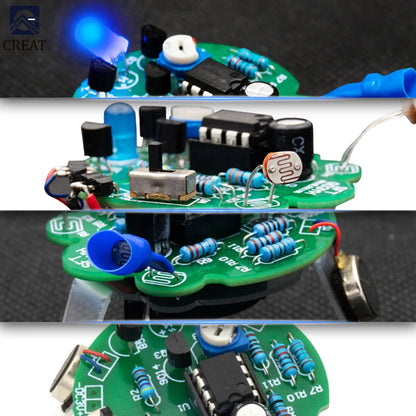 Electronic Soldering Simulated Firefly Flashing Robot DIY Kit LED Breathing Light Photosensitive Sensor Mobile Robot Part