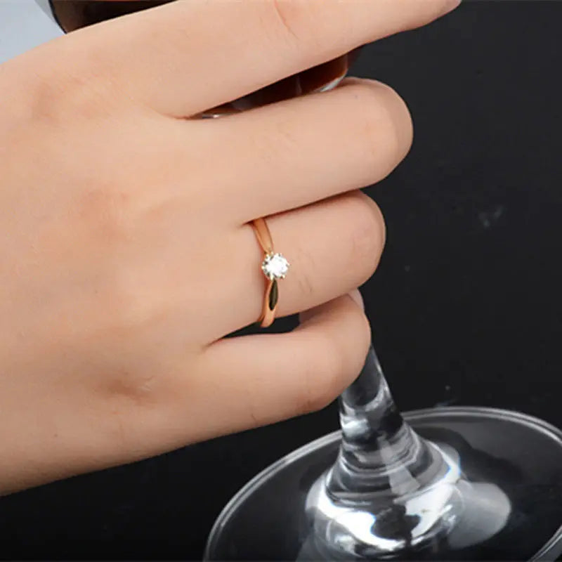 Classic Wedding Rings For Women Forever Simple Six Claws Zirconia Fashion Solitaire Engagement Marriage Gift Ring Jewelry