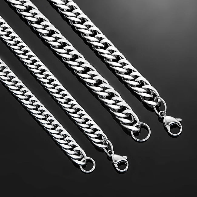 4.8mm/5.8mm/6.6mm/7.5mm/9.2mm Stainless Steel Cuban Link Chains Classic Men Boy Curb Chunky Necklace 14 to 30 Inches