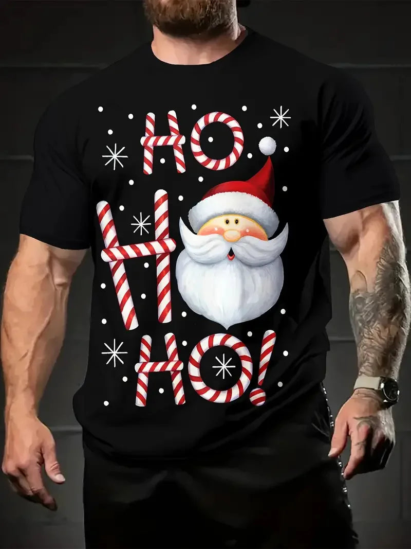 Santa Claus 3D printed men's T-shirt fashionable Christmas holiday gift men round neck short sleeved oversized Hip hop clothing