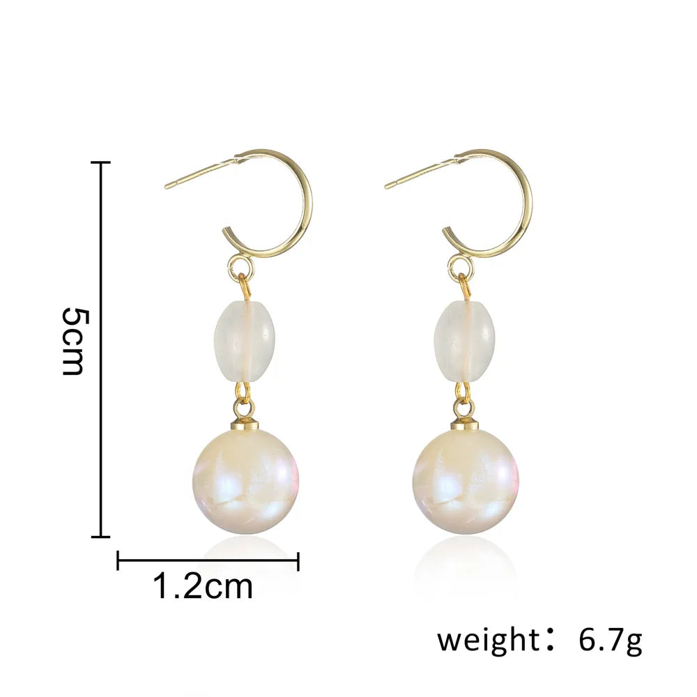 2022 New Trend Simulation Pearl Long Earrings Women's Flower Rhinestone Wedding Pendant Earrings Fashion Korean Jewelry Earrings