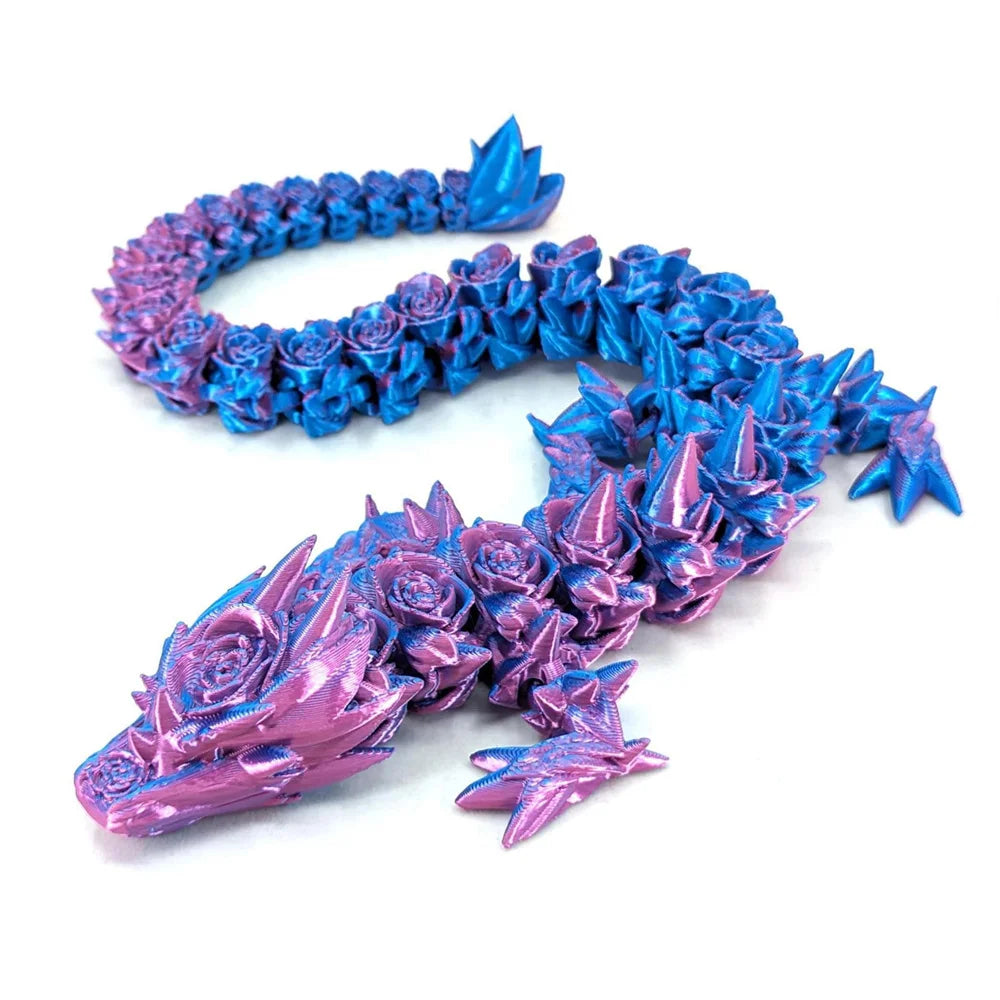 3D Printed Rose Dragon Crystal Dragon Full Body Joints That Can Move Home Furnishings and Decorations Collecting Creative Toys