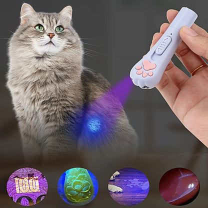 3-in-1 Interactive Usb Rechargeable Laser Cat Toy Infrared Light Laser Pattern Projection Cat Mint Toy Pet Supplies Scratching